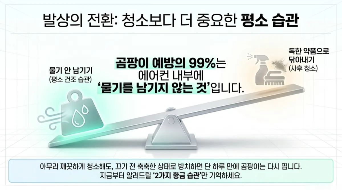에어컨 곰팡이 제거 송풍 1시간 마무리 건조
